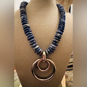 Gorgeous Sodalite Disc and Silver Neckpiece
